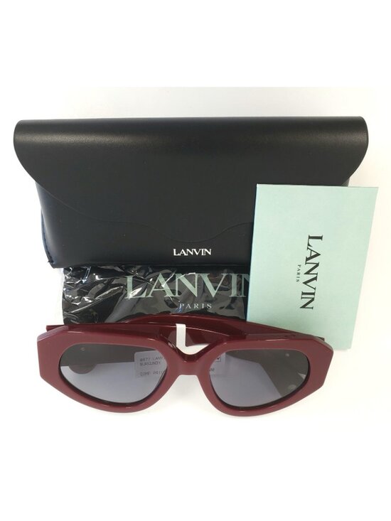 Lanvin LNV647S 600 53mm Geometric Cat Eye Sunglasses Burgundy / Grey - Italy main image 5